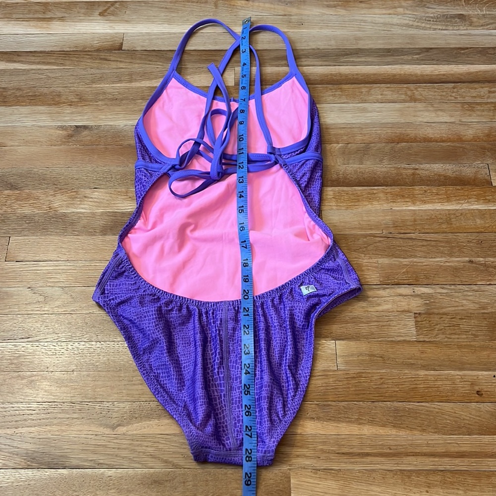 NEW Speedo Missy Franklin Endurance Lite Lilac Purple Reptile One Piece Swim 10 - Picture 9 of 11